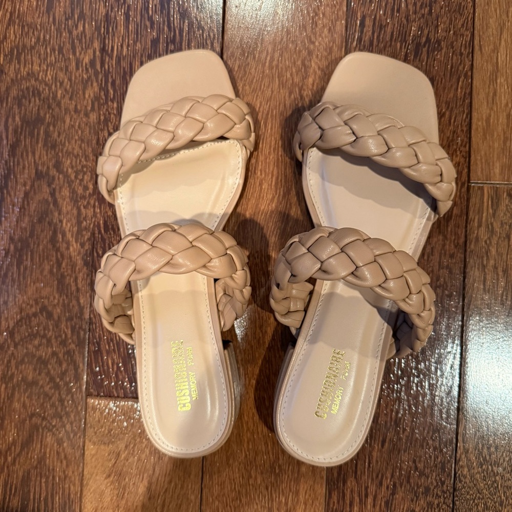 Cushionaire Beige Braided Sandals